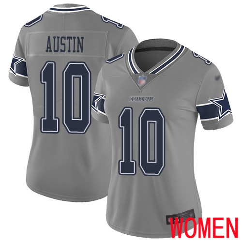 Women Dallas Cowboys Limited Gray Tavon Austin #10 Inverted Legend NFL Jersey->nfl t-shirts->Sports Accessory